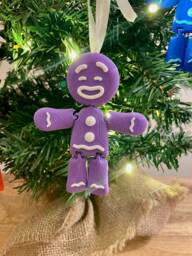 Flexi Gingerbread Man - Christmas Tree Decoration Articulated Factory Hanging Xmas Ornament Decor - thumbnail 1
