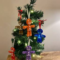 Flexi Gingerbread Man - Christmas Tree Decoration Articulated Factory Hanging Xmas Ornament Decor - thumbnail 2