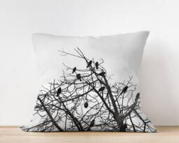 Bird Throw Pillow - Home Decor Cushion Gothic Pillow Nature