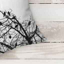 Bird Throw Pillow - Home Decor Cushion Gothic Pillow Nature - thumbnail 2