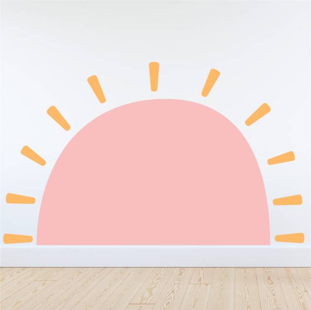 Two-Color Sun Vinyl Wall Decal - Nursery Decor - image 1
