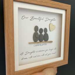 Personalised Daughter Pebble Art Frame, Birthday Gift, Verse From Parents - thumbnail 2