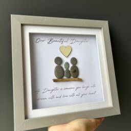 Personalised Daughter Pebble Art Frame, Birthday Gift, Verse From Parents - thumbnail 3