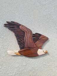 Eagle ??ntarsia Wall Decor, Bird, Wild Life, Birds, Intarsia Wood Art, Carving, Wooden, Wooden Eagle, Wooden Art, 3D Decor - thumbnail 1