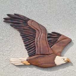 Eagle ??ntarsia Wall Decor, Bird, Wild Life, Birds, Intarsia Wood Art, Carving, Wooden, Wooden Eagle, Wooden Art, 3D Decor - thumbnail 2