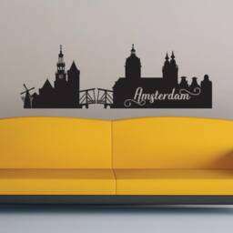 Amsterdam Wall Decal, Skyline Vinyl Decal. Home Decor, Netherlands Bedroom Decor Sticker, Office Decal - thumbnail 2