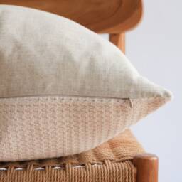 Hmong Batik Pillow Cover Neutral Cream Striped Home Decor - thumbnail 3
