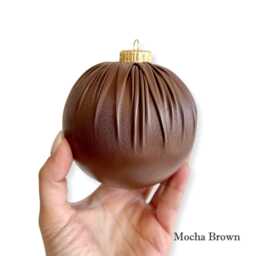 Faux Leather Christmas Ball Ornament Rustic Holiday Decor - thumbnail 2