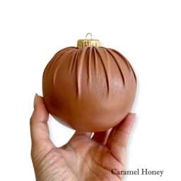Faux Leather Christmas Ball Ornament Rustic Holiday Decor