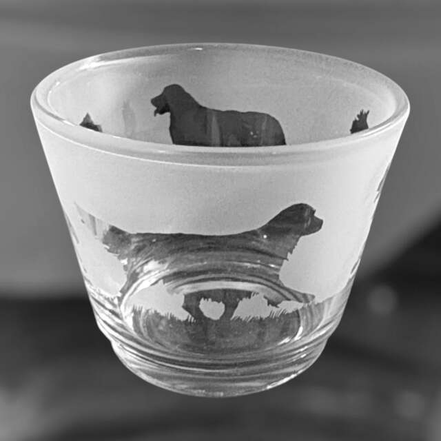Golden Retriever Tealight - Rustic Glass Tea Light Holder With Golden Retriever Design - image 1