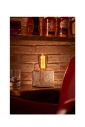 Auraglow Mysa Modern Contemporary Lamp Bronzed Effect Stone Cement Cube Bedside Desk Table Lamp/Light
