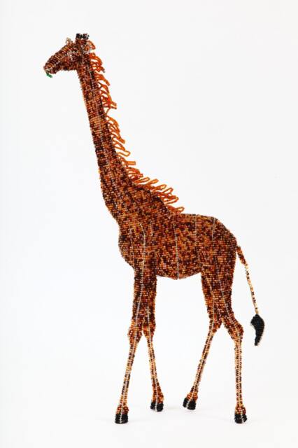 Giraffe From The Wild At Art Limited Edition Collection. Handcrafted Bead-And-Wire African Animal Figurine - image 1
