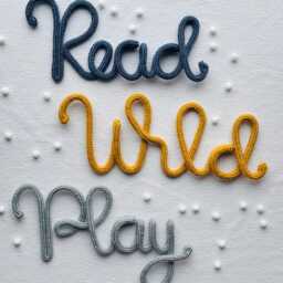 Knitted Wire Word Sign Read Play Wild - Nursery Wall Decor - thumbnail 3