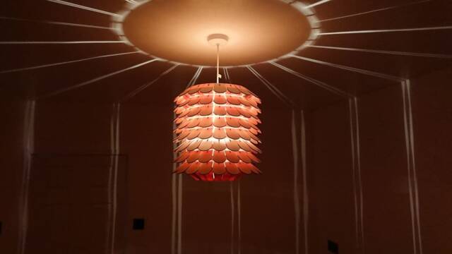 Laser Cut Sunflower Pendant Light Shade, Plywood - image 1