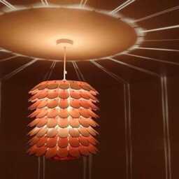 Laser Cut Sunflower Pendant Light Shade, Plywood - thumbnail 2