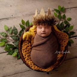 Chunky Goldenrod Yellow Cozy Newborn Baby Blanket Photo Prop - thumbnail 2