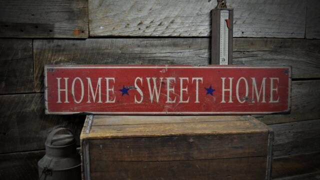 Primitive Home Sweet Wooden Sign, Rustic Wall Decor - image 1