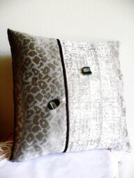 Pillow...accent Pillow..throw Pillow..decorative Pillow..silver Charm 2....designer Pillow....ooak - thumbnail 1