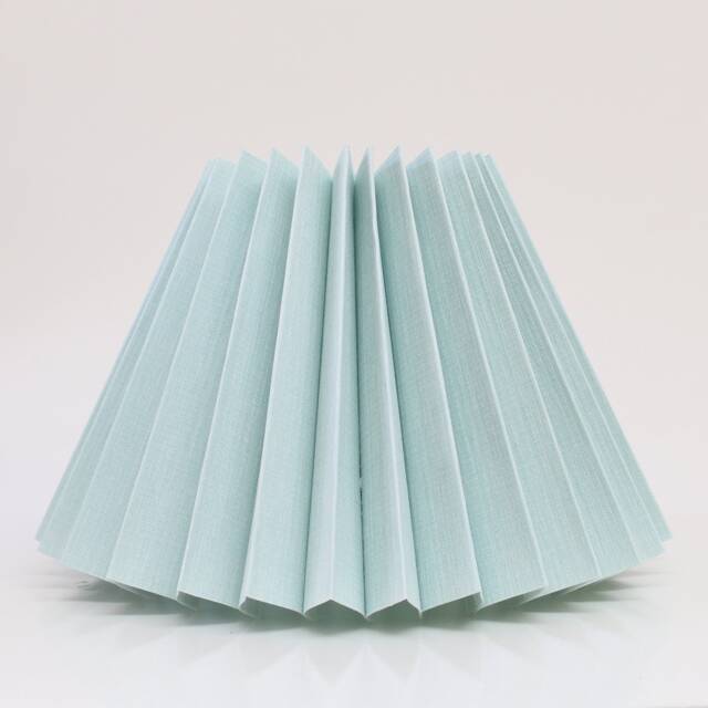 Handmade Light Blue Pleated Table Lamp With Ceramic Base - image 1
