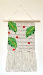 Wall Pendant Green Plants, Fringed Leaf Tapestry, Wall Decoration Pendant, Original Handmade Design, Boho