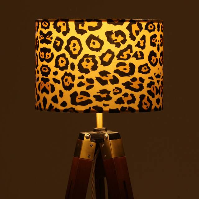 Lampshade Animal Leopard Print Velvet - Drum Lamp Shade 20cm 25cm 30cm 35cm 40cm 45cm Table Lamp Shade, Ceiling Pendant, Leopards - image 1