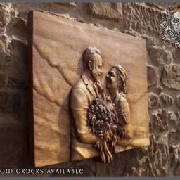Custom Wood Carved Portrait, Personalized Fine Art Sculpture - thumbnail 2