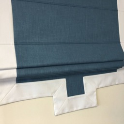 Custom Flat Roman Shade With Border & Scalloped Bottom - thumbnail 3