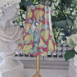 Cordless Touch Lamp. Beautiful Decoupaged Gisela Graham Inspired Partridge & Pear Usb Rechargeable Other Designs Available - thumbnail 2