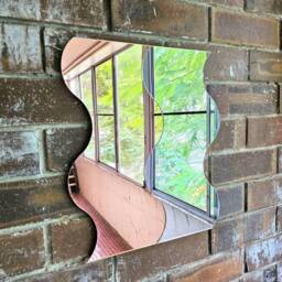 The Rose Gold Double Wave Mirror - Colourful Wall Art - thumbnail 4