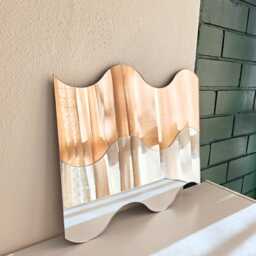The Rose Gold Double Wave Mirror - Colourful Wall Art - thumbnail 3