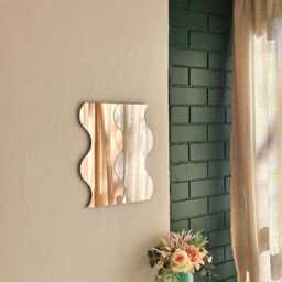 The Rose Gold Double Wave Mirror - Colourful Wall Art - thumbnail 2