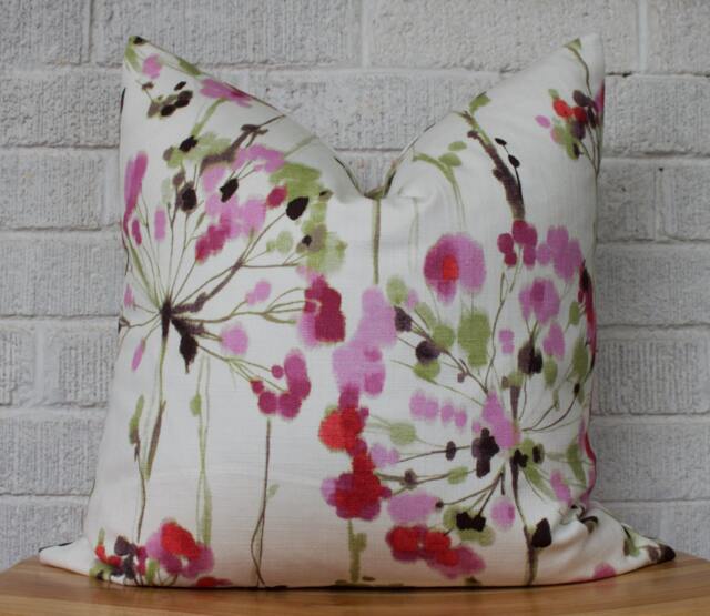 Colourful Floral Pillow Cover, Fuchsia Floral Pillow, Dandelion, Flower Pillow - image 1