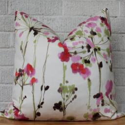 Colourful Floral Pillow Cover, Fuchsia Floral Pillow, Dandelion, Flower Pillow - thumbnail 2
