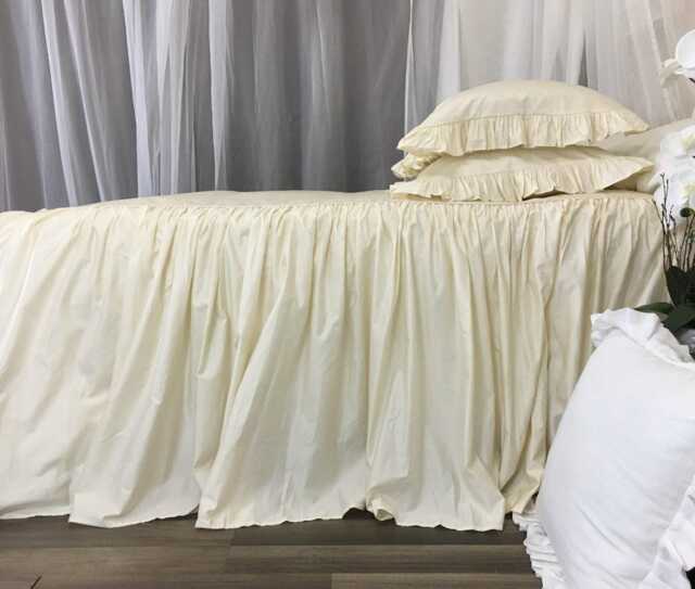 Cream Cotton Bedspread, 100% Pima Cotton, Dress Up Your Bed Elegantly - image 1