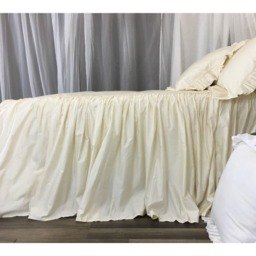 Cream Cotton Bedspread, 100% Pima Cotton, Dress Up Your Bed Elegantly - thumbnail 3