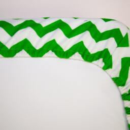 Handmade Green Chevron Fitted Flannel Cot Sheet - thumbnail 3