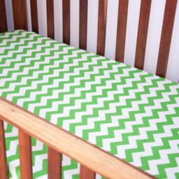 Handmade Green Chevron Fitted Flannel Cot Sheet - thumbnail 2