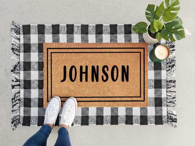Personalized Last Name Doormat - Custom Family Welcome Mat Front Door Home D??cor Housewarming Gift - image 1