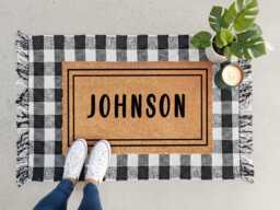 Personalized Last Name Doormat - Custom Family Welcome Mat Front Door Home D??cor Housewarming Gift - thumbnail 1