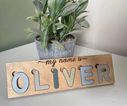 Handmade Personalized Name Puzzle, Baby Shower Gift - thumbnail 1