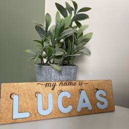 Handmade Personalized Name Puzzle, Baby Shower Gift - thumbnail 4