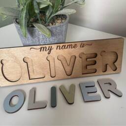 Handmade Personalized Name Puzzle, Baby Shower Gift - thumbnail 3