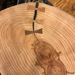 Live Edge Wood & Epoxy Side Table - thumbnail 3