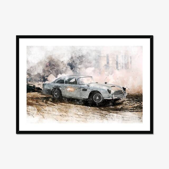 Aston Martin Db5 Watercolor Print, James Bond 007 Art - image 1