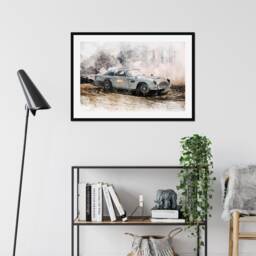 Aston Martin Db5 Watercolor Print, James Bond 007 Art - thumbnail 2