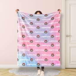 Personalized Name Christmas Blanket For Baby/Kids/Youth/Adult, Birthday Gift, Baby Single Sided Printing , Christmas Gift - thumbnail 3