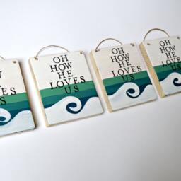 Bible Verse Wall Art, Small Wooden Sign, Ocean Decor, Gifts For Best Friends, Scripture Wood Wood Signs Sayings, Art, Ocean Waves - thumbnail 3
