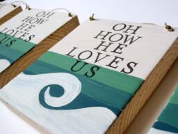 Bible Verse Wall Art, Small Wooden Sign, Ocean Decor, Gifts For Best Friends, Scripture Wood Wood Signs Sayings, Art, Ocean Waves - thumbnail 1