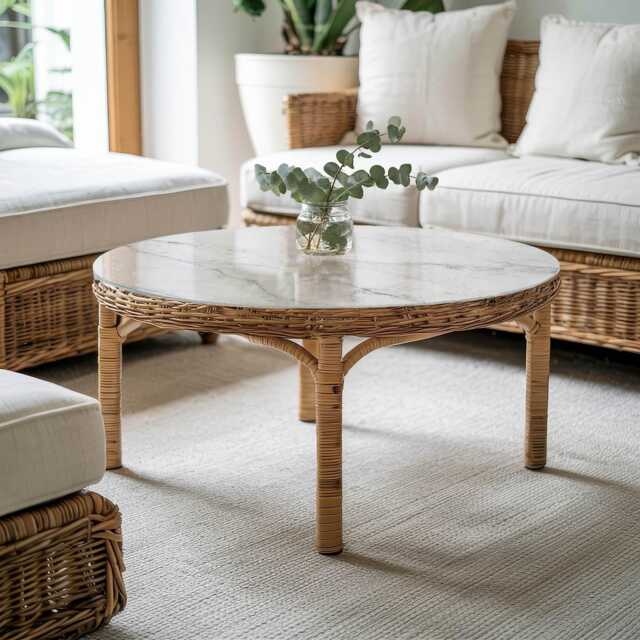 Marble Imitation Glass Table Top, White Elegant Surface, Scratch-Resistant Layer, Scandinavian-style Top - image 1