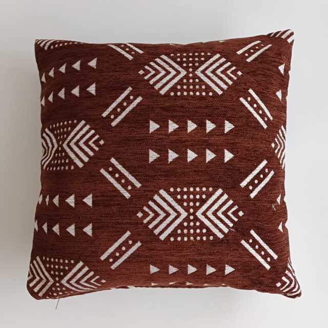 Moroccan Velvet Cushion Cover, Handmade Brocade Brown Pillow Case, Decorative 16''x16''/40x40 cm - image 1